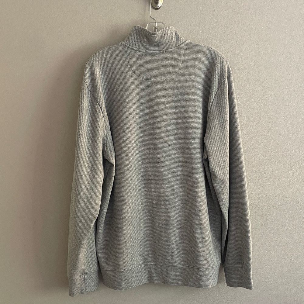 Vineyard Vines Performance Ribbed Gray Quarter Zip Pullover Sweatshirt Size L - Picture 6 of 11